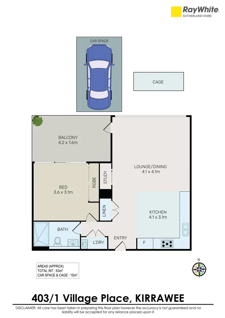 Floorplan of Homely apartment listing, 403/1 Village Place, Kirrawee NSW 2232