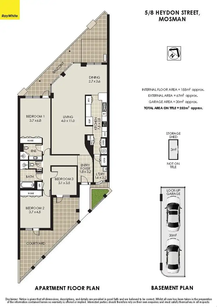 Floorplan of Homely unit listing, 5/8 Heydon Street, Mosman NSW 2088