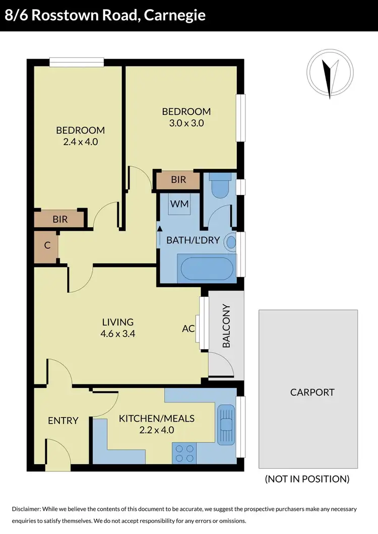 Floorplan of Homely apartment listing, 8/6 Rosstown Road, Carnegie VIC 3163