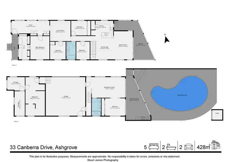 Floorplan of Homely house listing, 33 Canberra Drive, Ashgrove QLD 4060