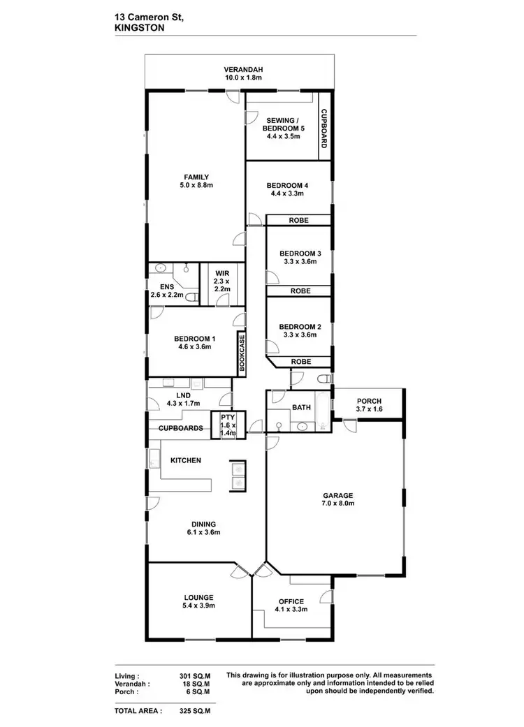 Floorplan of Homely house listing, 13 Cameron Street, Kingston Se SA 5275