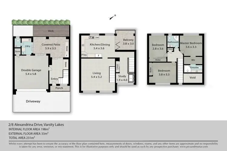Floorplan of Homely townhouse listing, 2/8 Alexandrina Drive, Varsity Lakes QLD 4227
