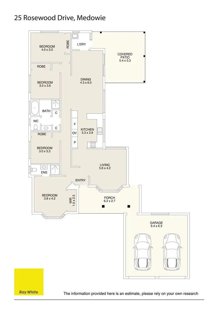 Floorplan of Homely house listing, 25 Rosewood Drive, Medowie NSW 2318