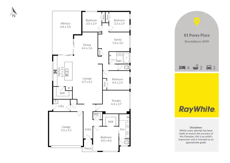 Floorplan of Homely rural property listing, 81 Povey Place, Breadalbane NSW 2581
