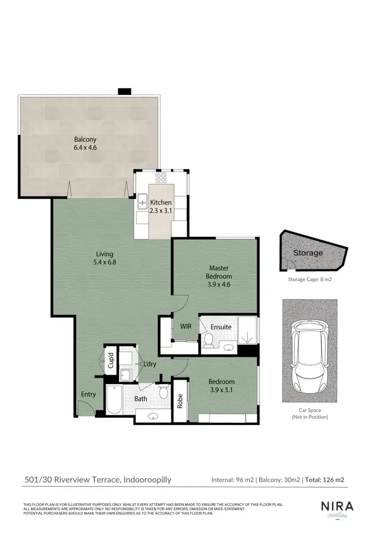 Floorplan of Homely apartment listing, 501/30 Riverview Terrace, Indooroopilly QLD 4068