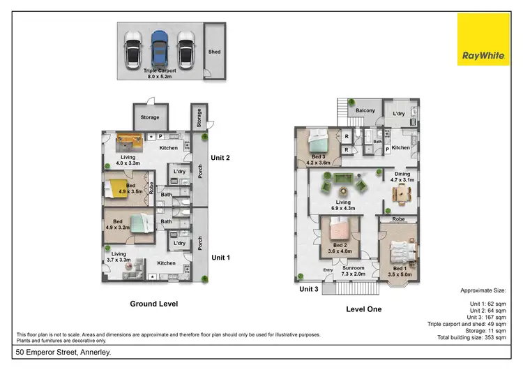 Floorplan of Homely block of units listing, 50 Emperor Street, Annerley QLD 4103