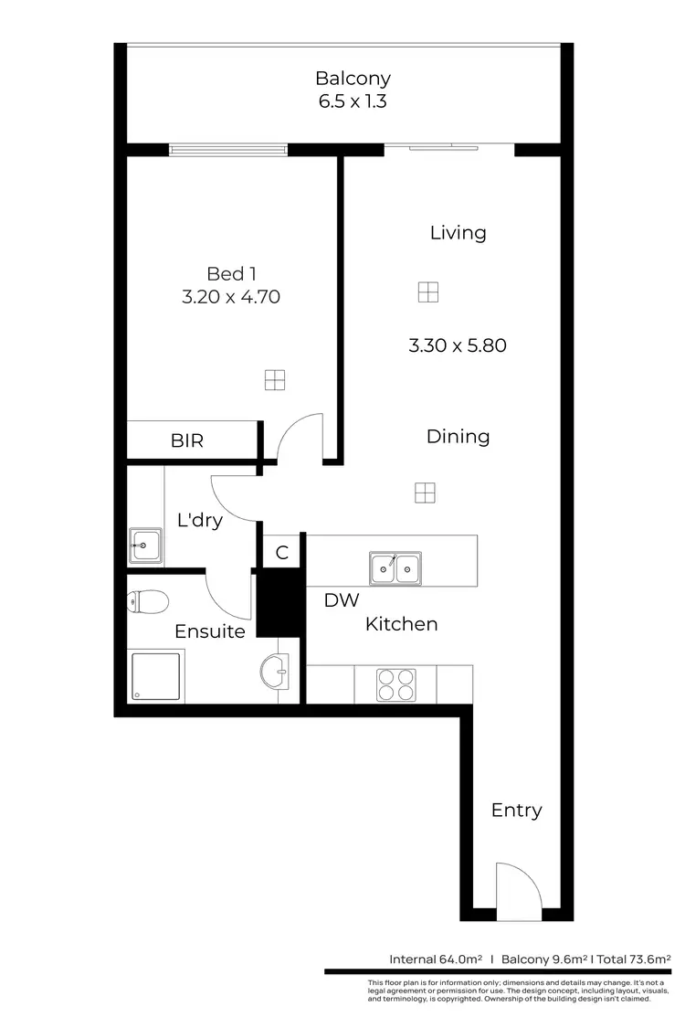 Floorplan of Homely apartment listing, 302/23 Warner Avenue, Findon SA 5023