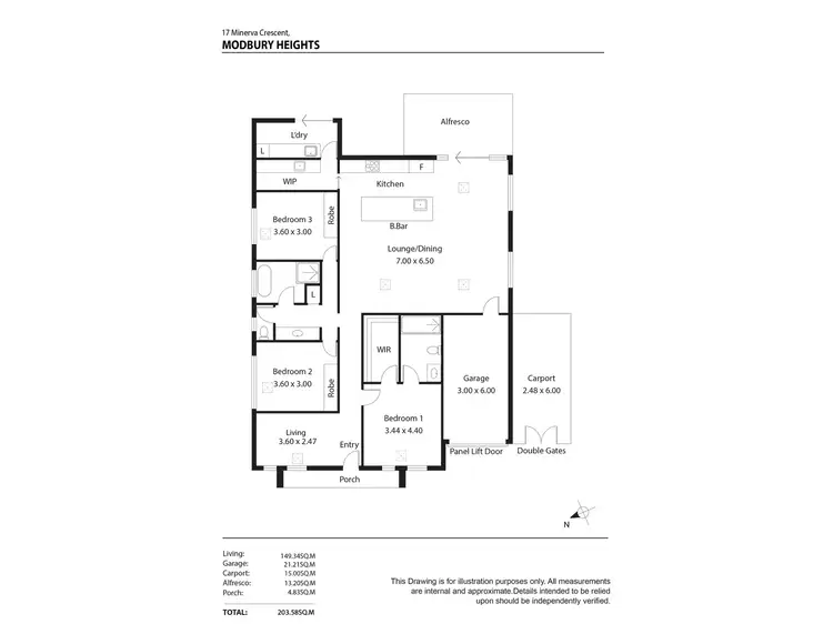 Floorplan of Homely house listing, 17 Minerva Crescent, Modbury Heights SA 5092