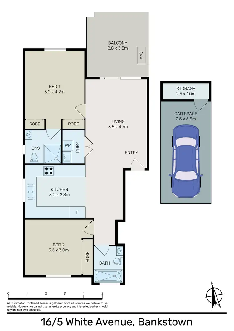 Floorplan of Homely unit listing, 16/5 White Avenue, Bankstown NSW 2200