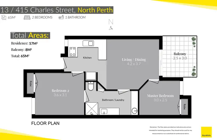 Floorplan of Homely apartment listing, 13/415 Charles Street, North Perth WA 6006