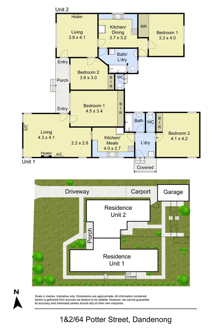 Floorplan of Homely block of units listing, 1 & 2/64 Potter Street, Dandenong VIC 3175