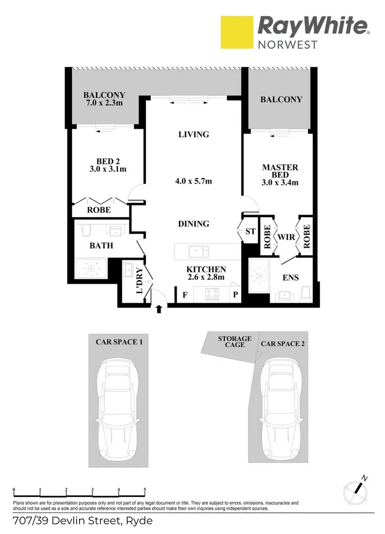 Floorplan of Homely apartment listing, 707/39 Devlin Street, Ryde NSW 2112