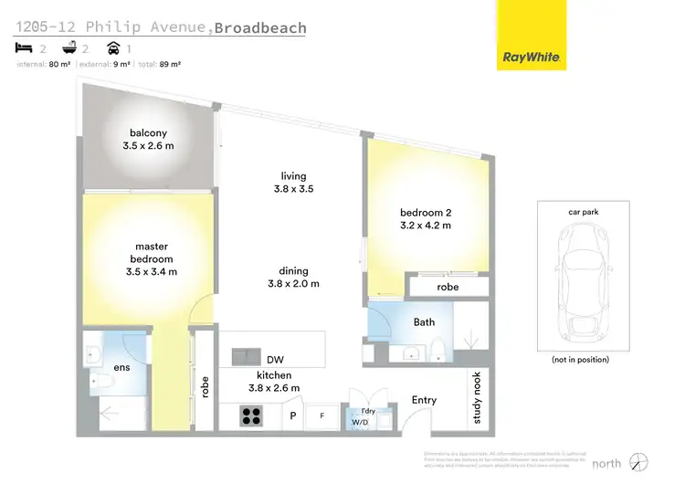 Floorplan of Homely apartment listing, 1205/12 Philip Avenue, Broadbeach QLD 4218