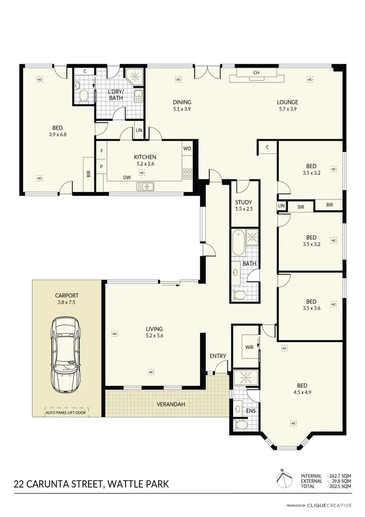 Floorplan of Homely house listing, 22 Carunta Street, Wattle Park SA 5066