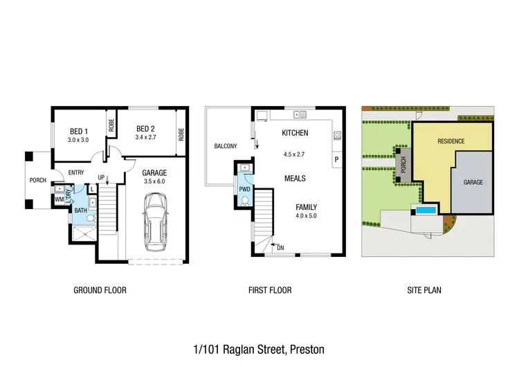 Floorplan of Homely townhouse listing, 1/101 Raglan Street, Preston VIC 3072