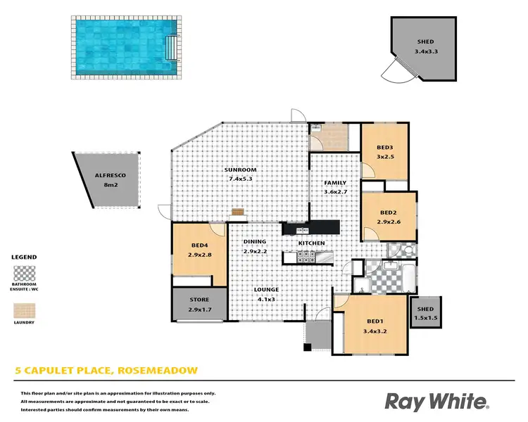 Floorplan of Homely house listing, 5 Capulet Place, Rosemeadow NSW 2560