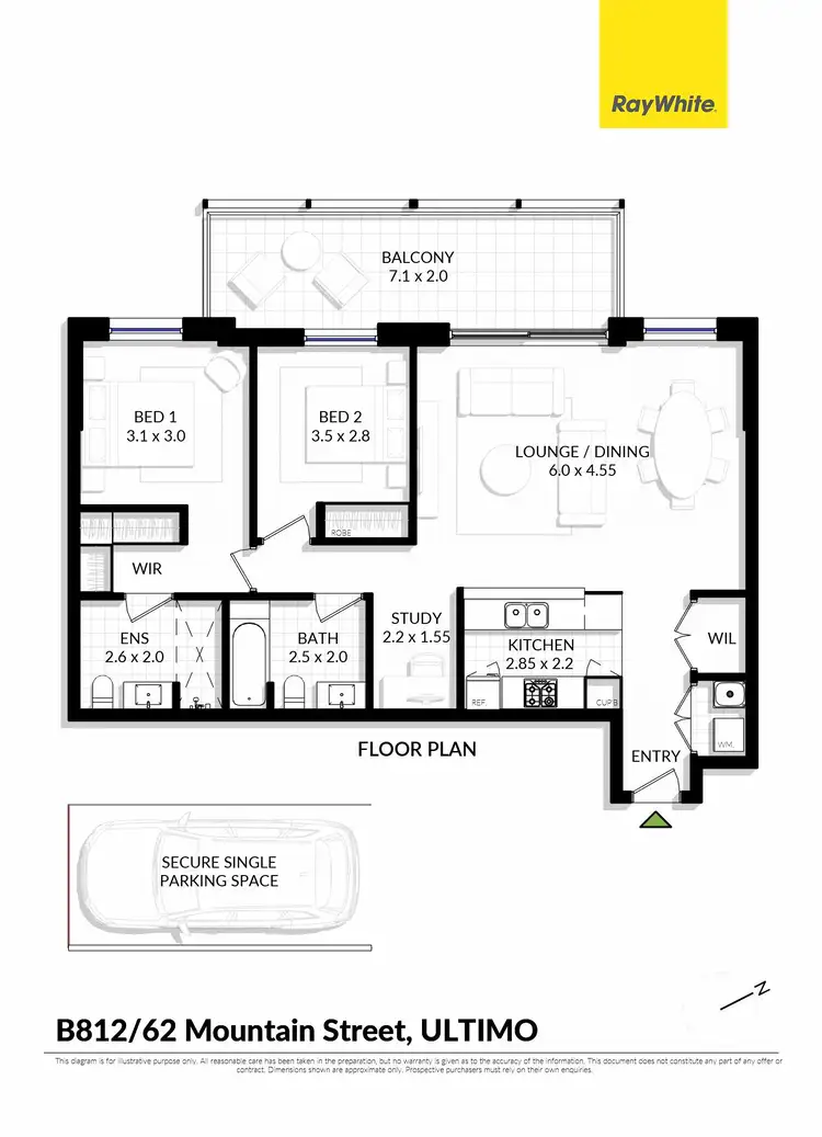Floorplan of Homely apartment listing, B812/62 Mountain Street, Ultimo NSW 2007