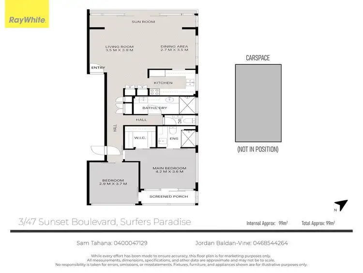 Floorplan of Homely apartment listing, 3/47 Sunset Boulevard, Surfers Paradise QLD 4217