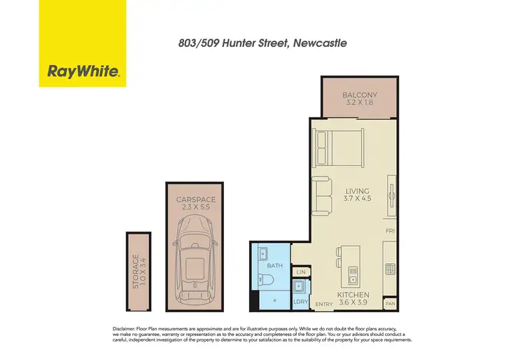 Floorplan of Homely apartment listing, 803/509 Hunter Street, Newcastle NSW 2300