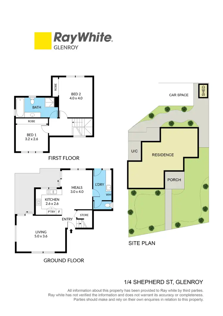 Floorplan of Homely townhouse listing, 1/4 Shepherd Street, Glenroy VIC 3046