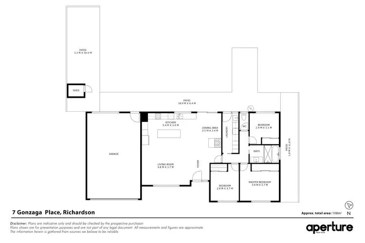 Floorplan of Homely house listing, 7 Gonzaga Place, Richardson ACT 2905