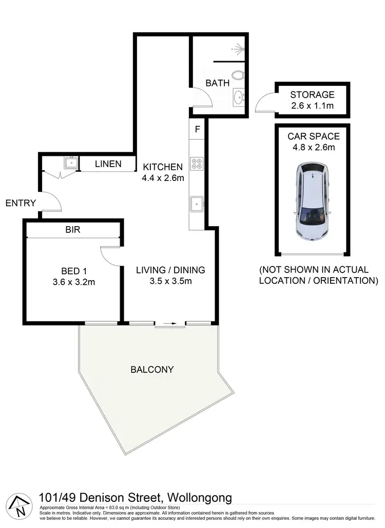 Floorplan of Homely apartment listing, 101/49 Denison Street, Wollongong NSW 2500