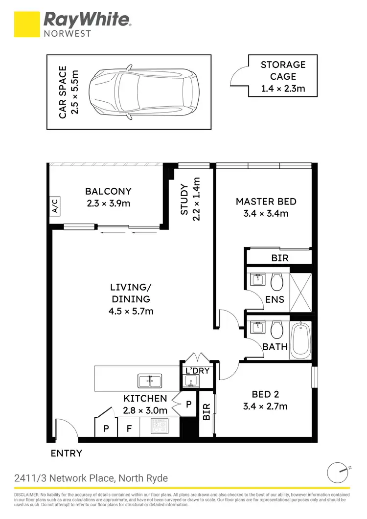 Floorplan of Homely apartment listing, 2411/3 Network Place, North Ryde NSW 2113