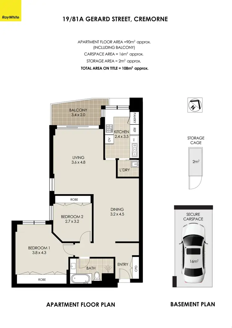 Floorplan of Homely apartment listing, 19/81a Gerard Street, Cremorne NSW 2090
