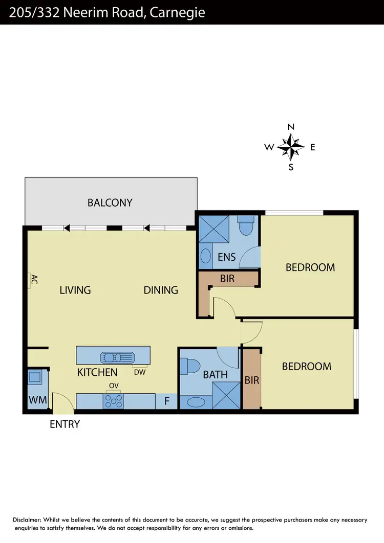 Floorplan of Homely apartment listing, 205/332 Neerim Road, Carnegie VIC 3163