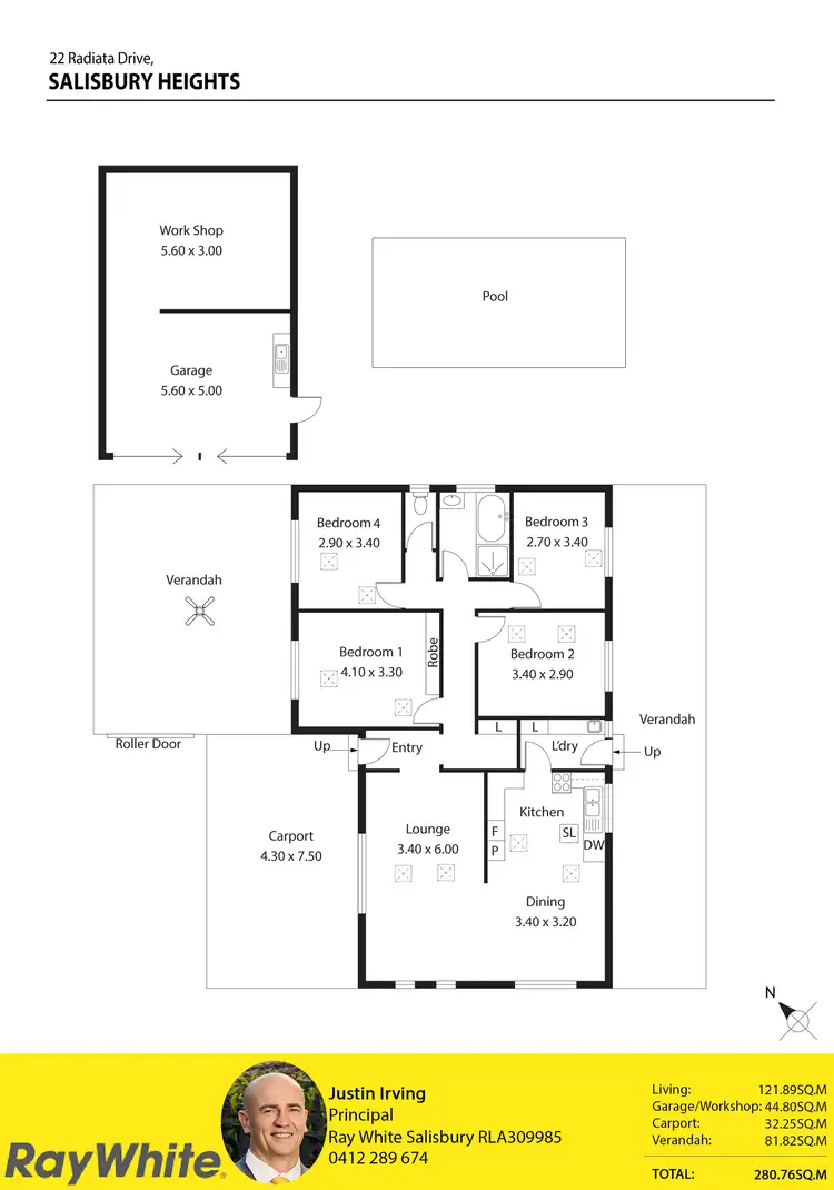 Floorplan of Homely house listing, 22 Radiata Grove, Salisbury Heights SA 5109