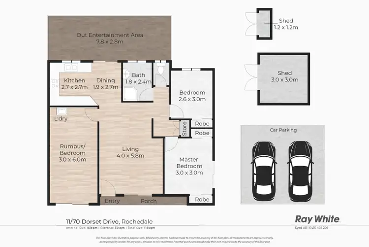 Floorplan of Homely townhouse listing, 11/70 Dorset Drive, Rochedale South QLD 4123