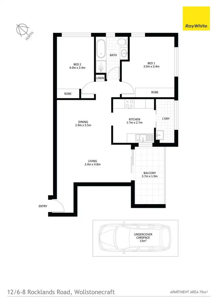 Floorplan of Homely apartment listing, 12/6-8 Rocklands Road, Wollstonecraft NSW 2065