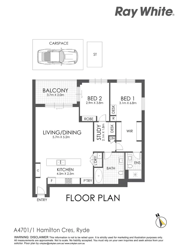 Floorplan of Homely apartment listing, 4701A/1 Hamilton Cresent, Ryde NSW 2112