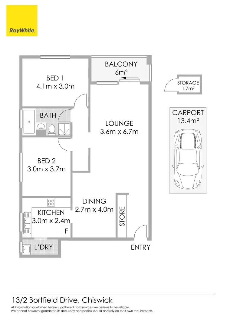 Floorplan of Homely apartment listing, 13/2 Bortfield Drive, Chiswick NSW 2046