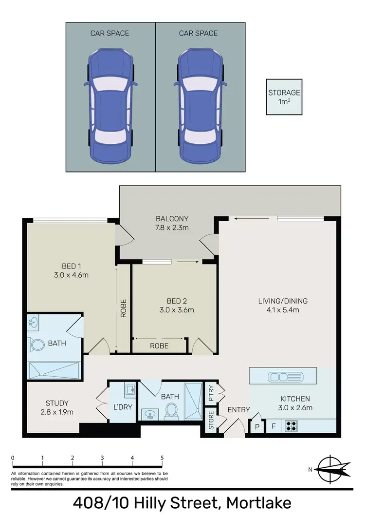 Floorplan of Homely apartment listing, 408/10 Hilly Street, Mortlake NSW 2137
