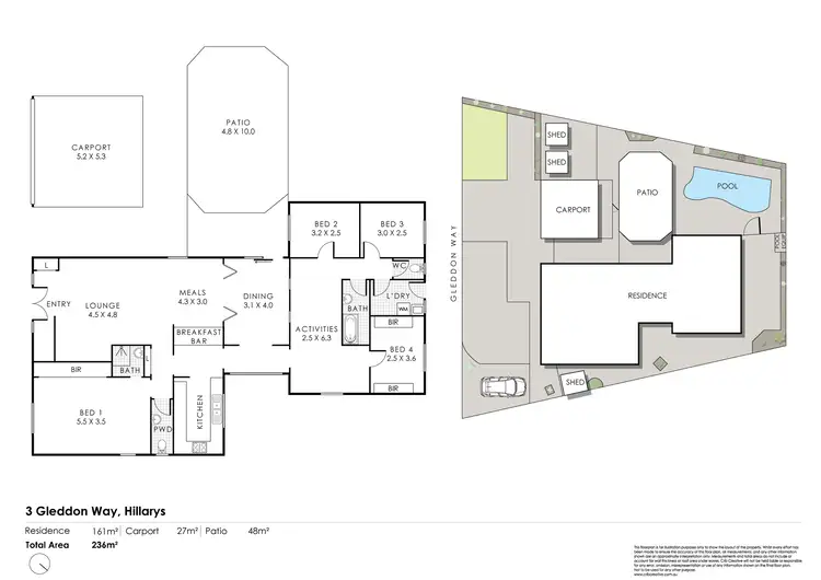 Floorplan of Homely house listing, 3 Gleddon Way, Hillarys WA 6025