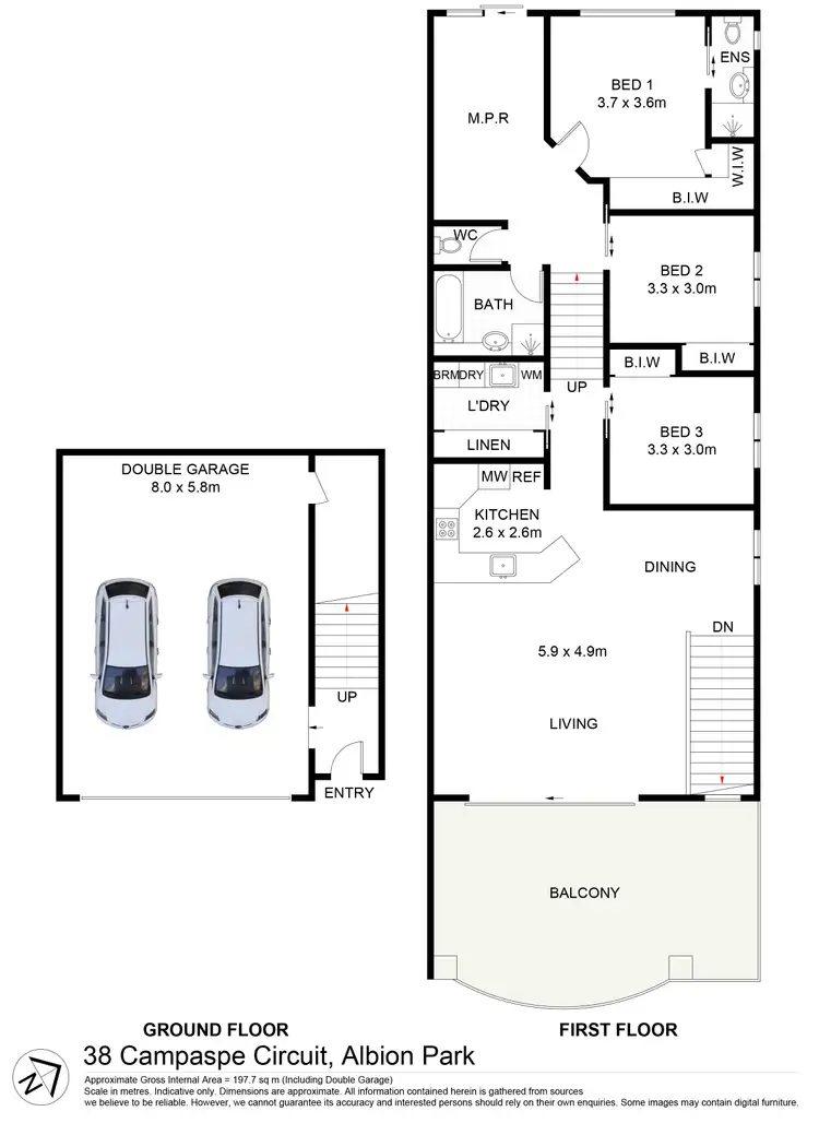 Floorplan of Homely semi-detached listing, 38 Campaspe Circuit, Albion Park NSW 2527