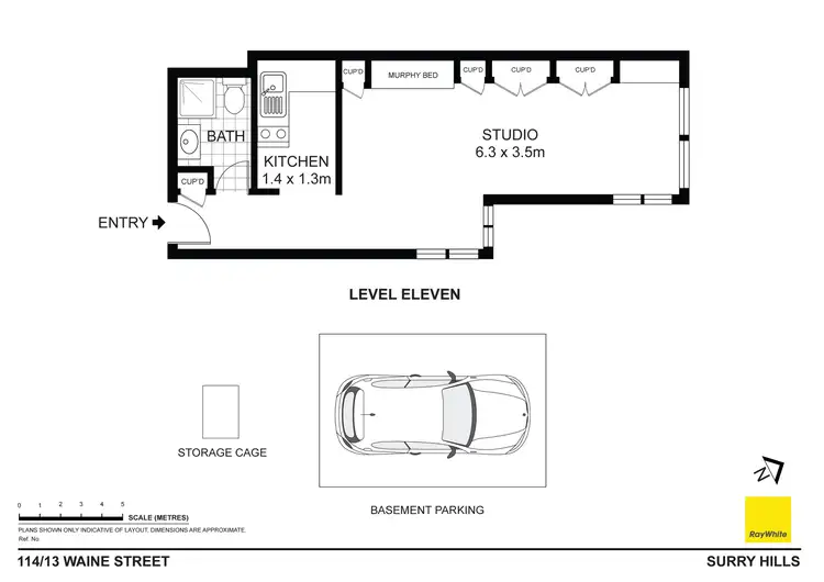 Floorplan of Homely studio listing, 114/13 Waine Street, Surry Hills NSW 2010