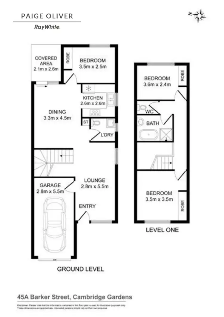 Floorplan of Homely semi-detached listing, 45A Barker Street, Cambridge Park NSW 2747