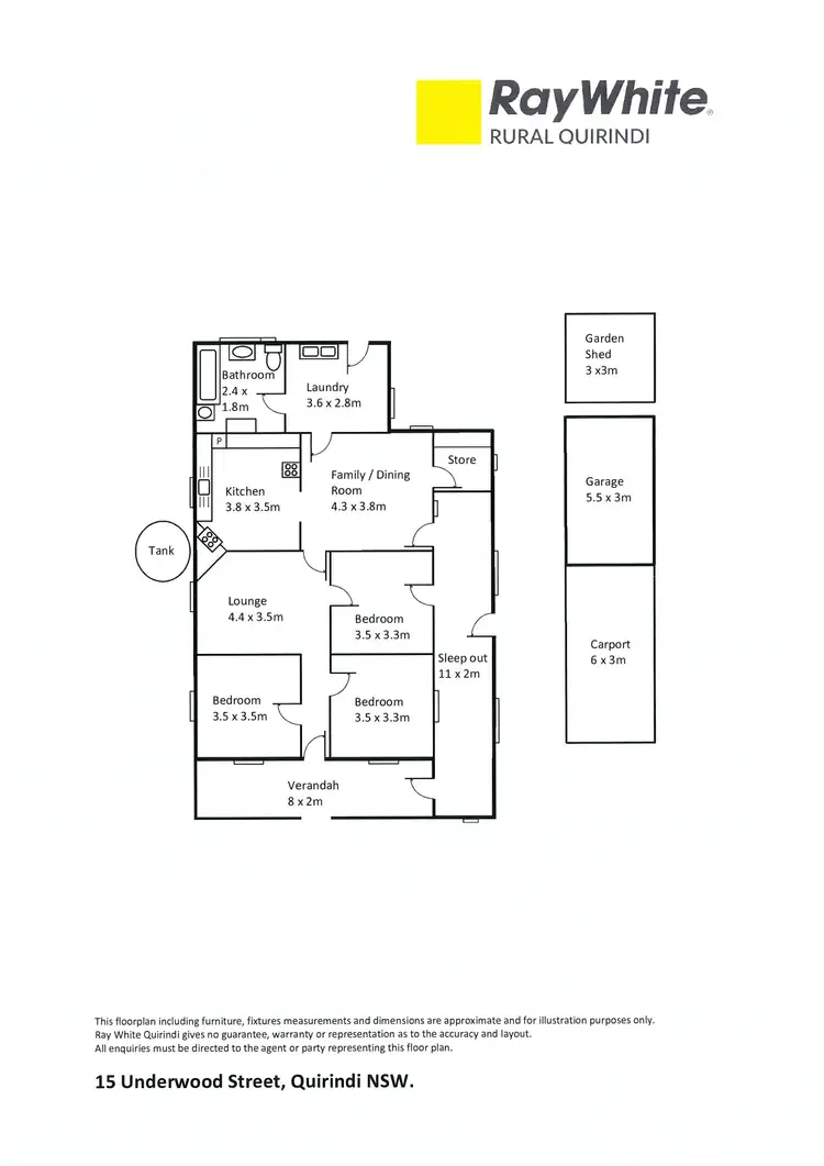 Floorplan of Homely house listing, 15 Underwood Street, Quirindi NSW 2343
