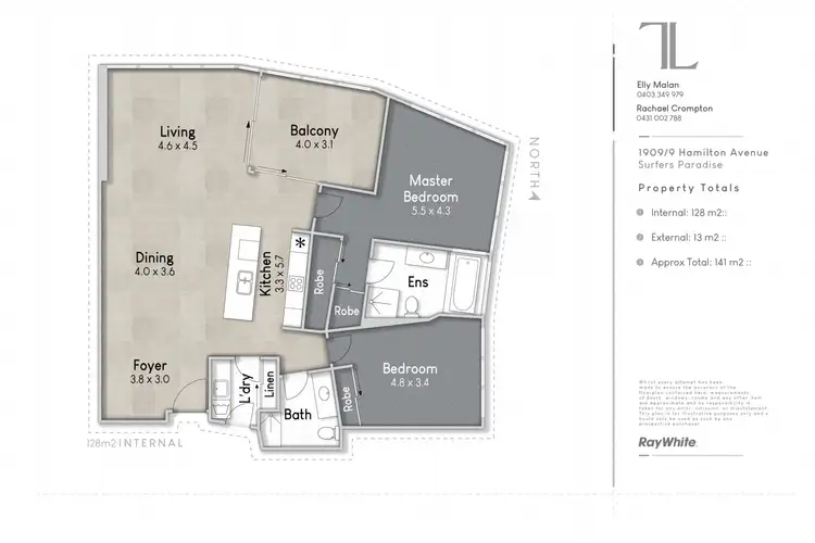 Floorplan of Homely apartment listing, 1909/9 Hamilton Avenue Q1, Surfers Paradise QLD 4217