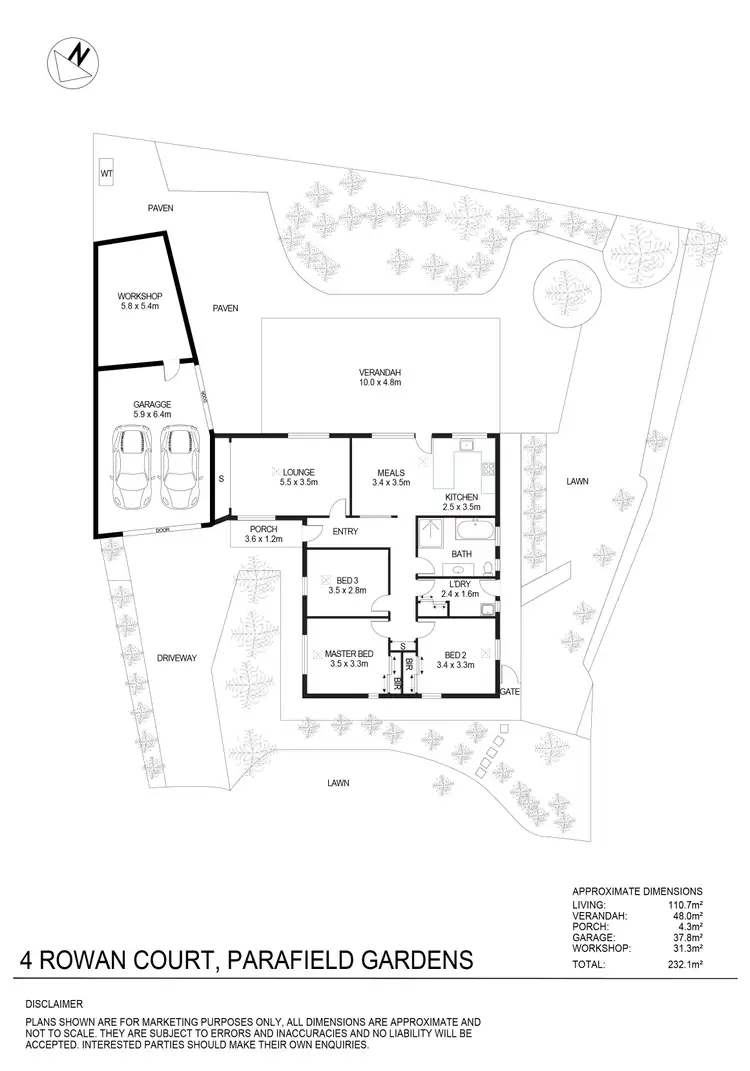Floorplan of Homely house listing, 4 Rowan Court, Parafield Gardens SA 5107