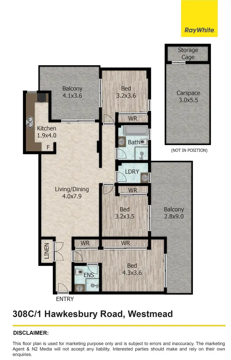 Floorplan of Homely apartment listing, 308C/1-7 Hawkesbury Road, Westmead NSW 2145