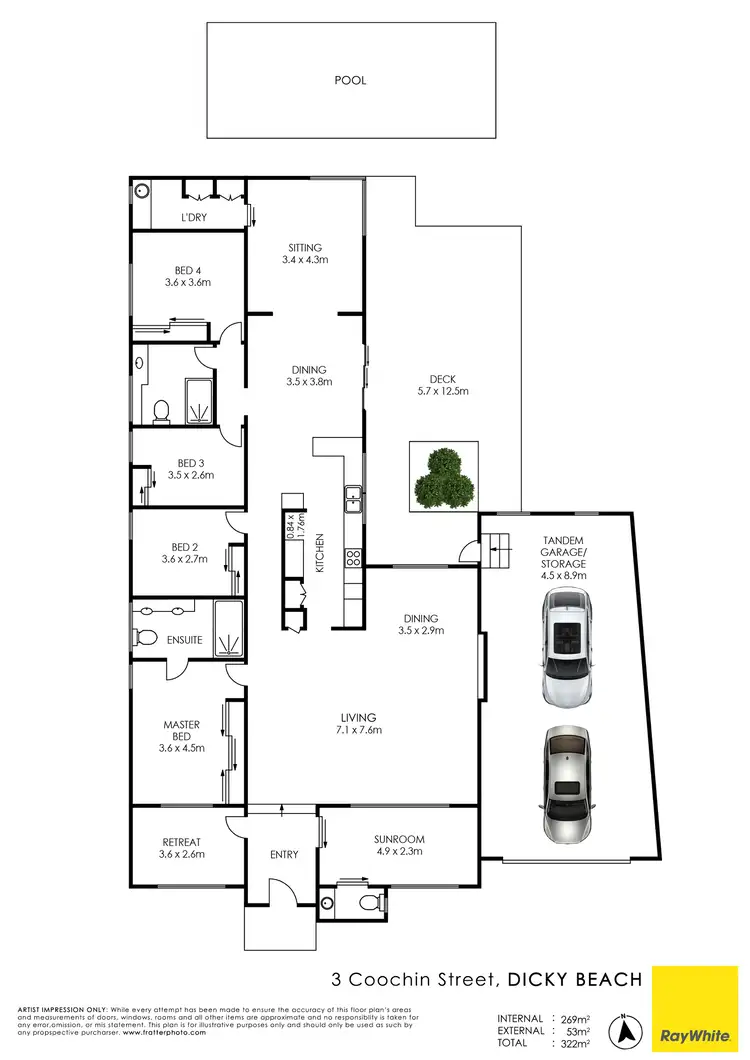Floorplan of Homely house listing, 3 Coochin Street, Dicky Beach QLD 4551