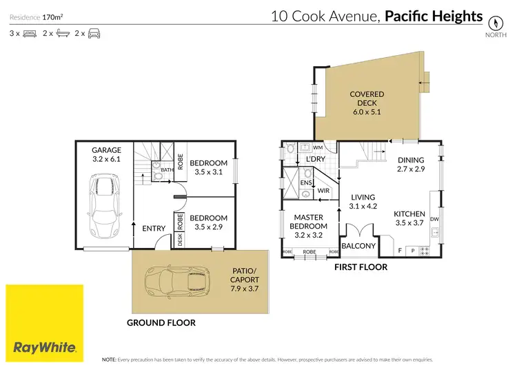 Floorplan of Homely townhouse listing, 2/10 Cook Avenue, Pacific Heights QLD 4703