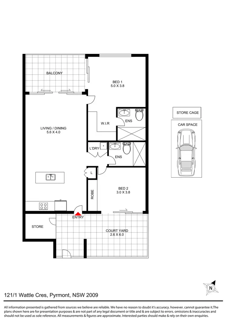 Floorplan of Homely apartment listing, 121/1 Wattle Crescent, Pyrmont NSW 2009