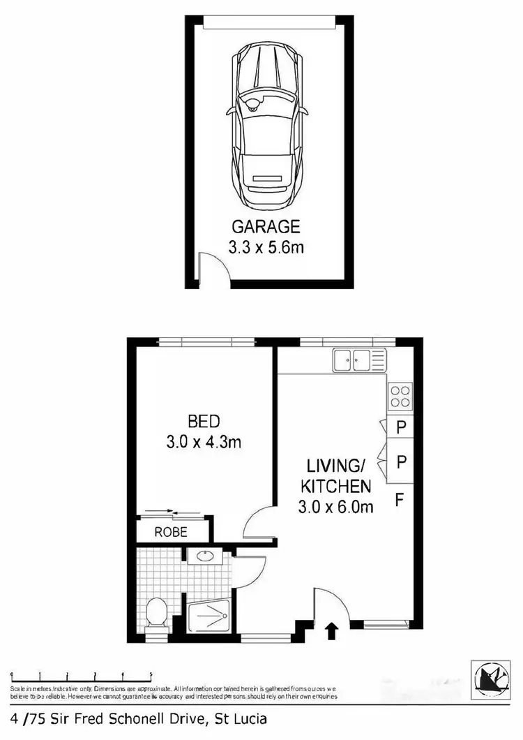 Floorplan of Homely unit listing, 4/75 Sir Fred Schonell Drive, St Lucia QLD 4067