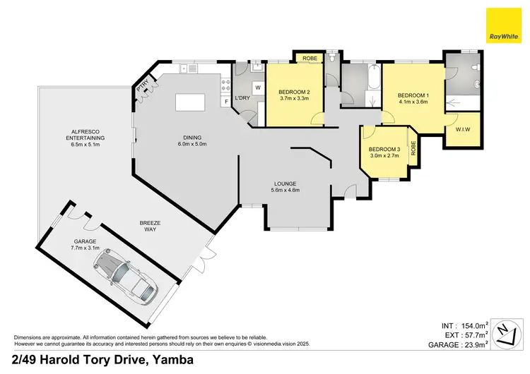 Floorplan of Homely semi-detached listing, 2/49 Harold Tory Drive, Yamba NSW 2464