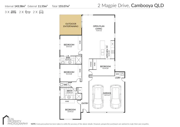 Floorplan of Homely house listing, 2 Magpie Drive, Cambooya QLD 4358