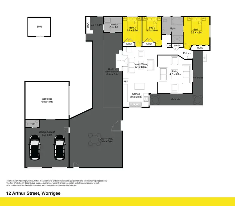 Floorplan of Homely house listing, 12 Arthur Street, Worrigee NSW 2540